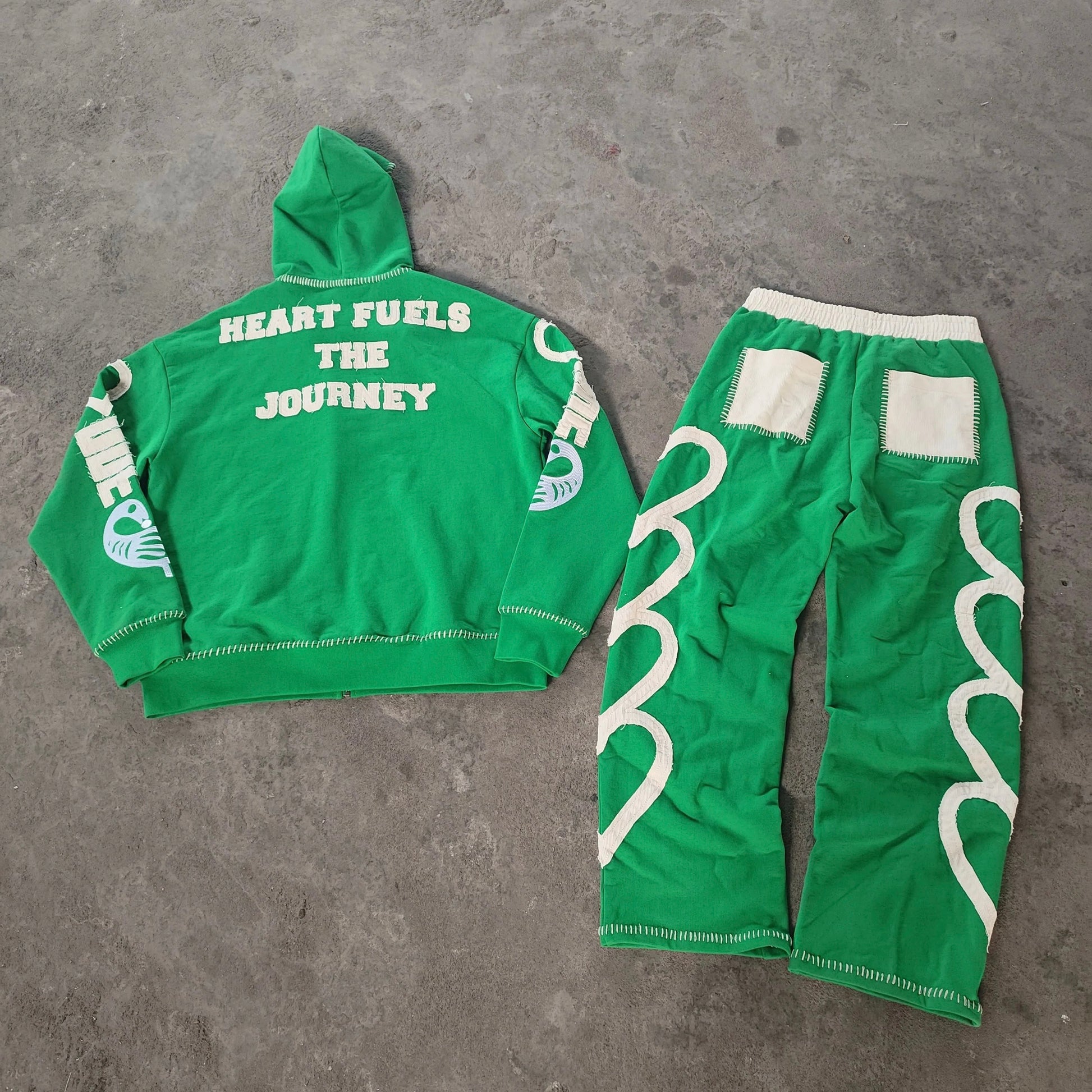 (Jade Green) Heart Fuels Journey Tracksuit