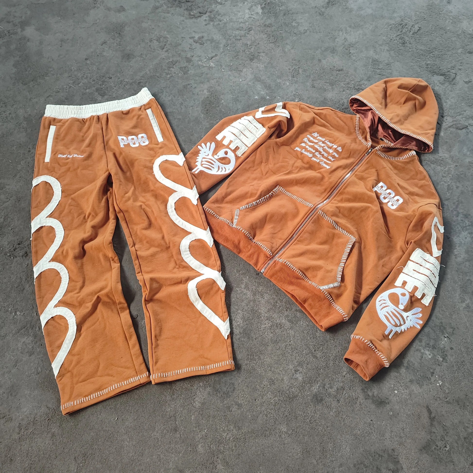(Cocoa Brown) Heart Fuels Journey Tracksuit